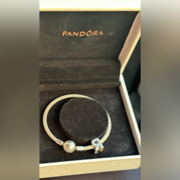 Pandora Sterling Bracelet with Pandora Sterling Charm & Pandora Box. FIRM - Picture 1 of 5